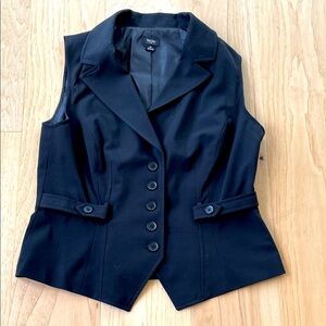 Mossimo Y2K Women’s Black Button Down Collared Menswear Inspired Vest - Medium